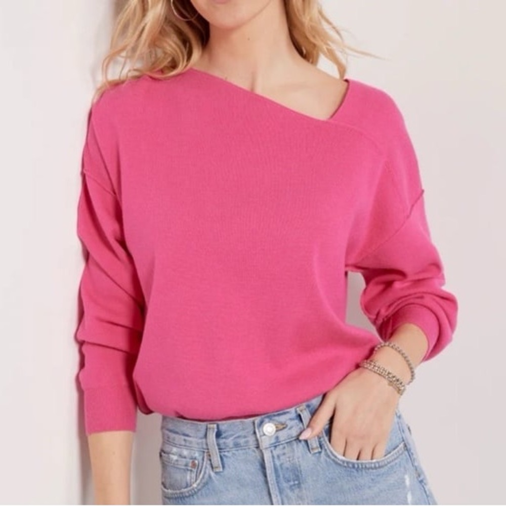 Women's Off Shoulder Pink Sweater